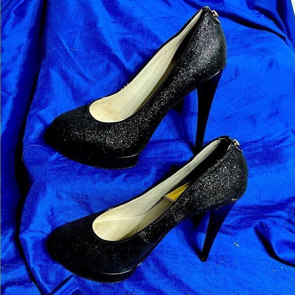 Michael Kors - Platform Heels- Black Sparkles - Picture 3 of 8